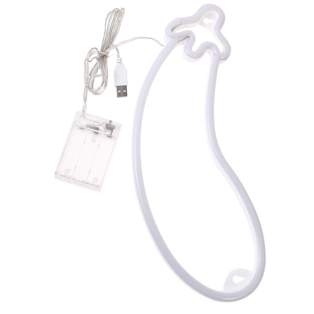 Aubergine Neon Frukt Skilt Barn Dekor Lys opp Vegg Nattlampe Skilt for barn