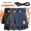 Electric Heated Gloves Outdoor Heating Thermal Glove Winter Windproof Heated Glove Half-Finger Thermal Gloves For Camping Hiking