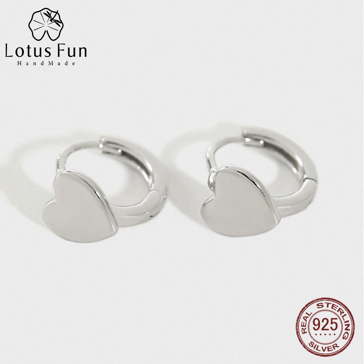 

Серьги-кольца Lotus Fun, романтические, милые, с сердечками, для женщин, ювелирные украшения