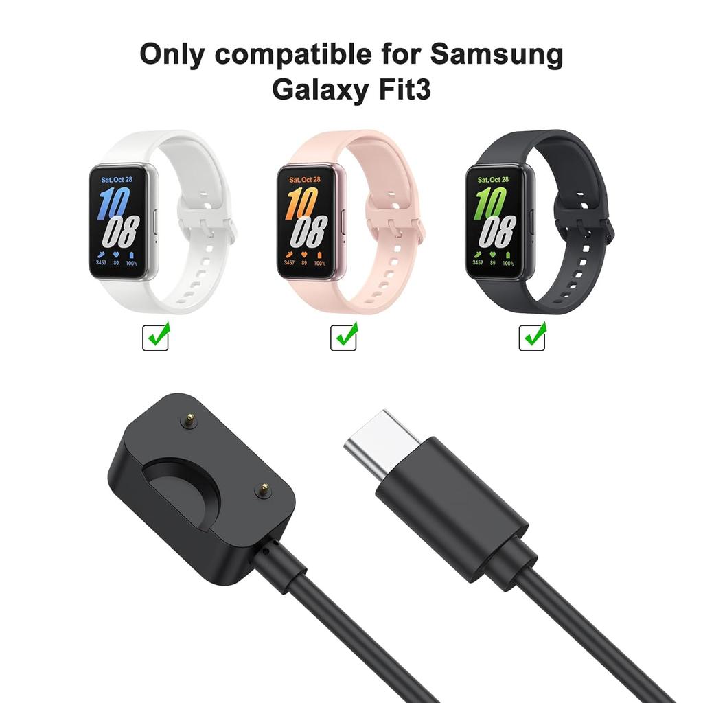 2 Pack for Samsung Galaxy Watch Fit 3 SM-R390 USB-C Smartwatch Charger Replacement Charger