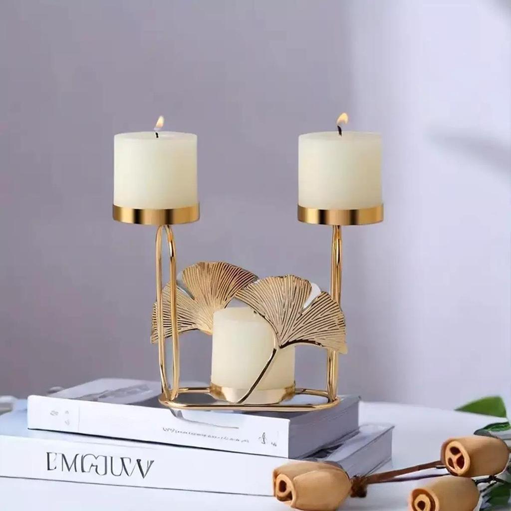 Gold Iron Art Candlestick for Wedding, Valentine's Day & Christmas Dining Table or Bar Decor