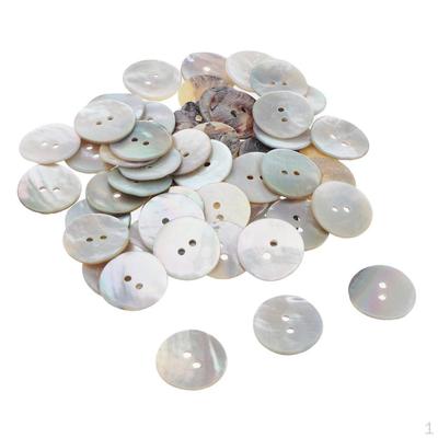 50 boutons à coque plate, 2 trous pour personnaliser les tailles différentes