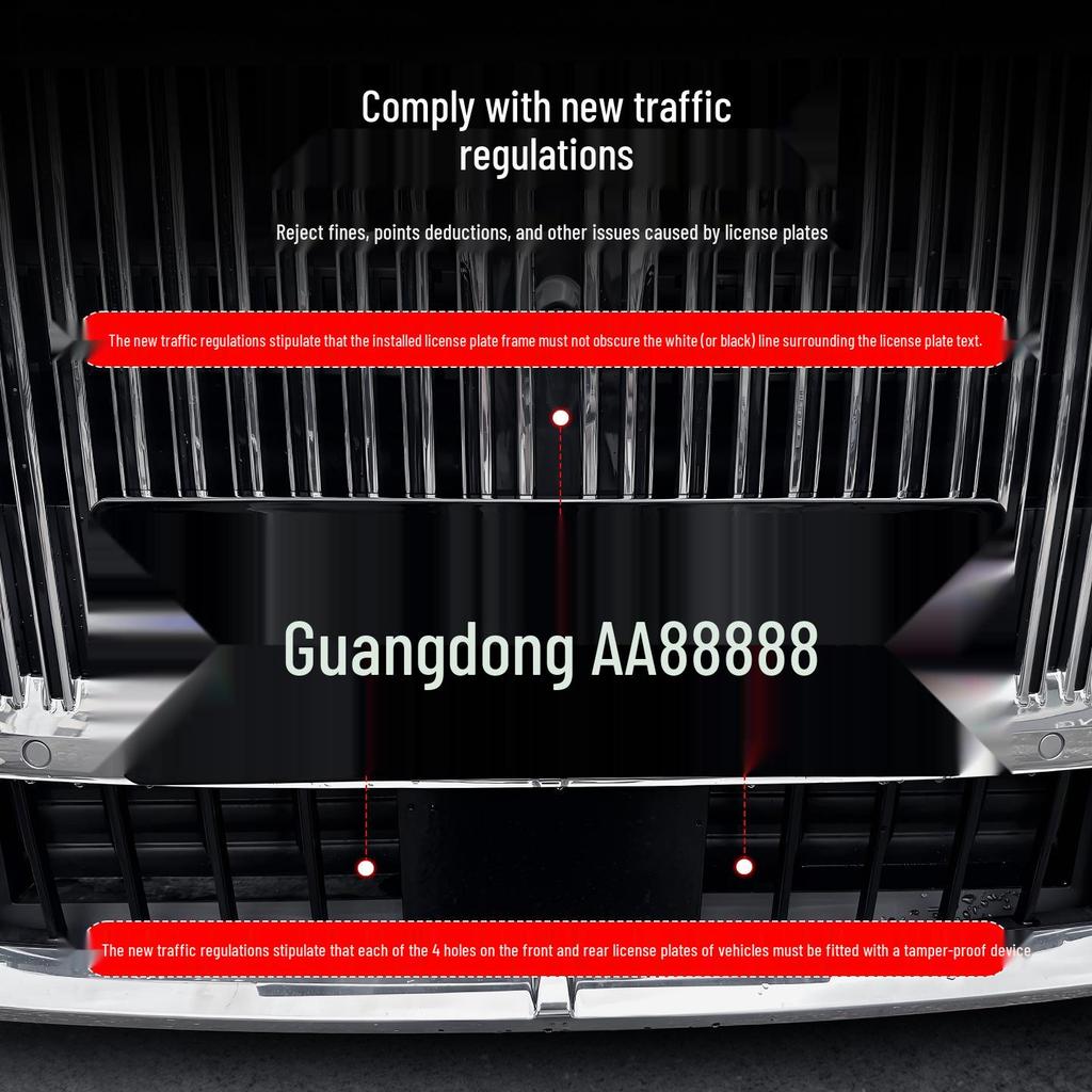 Fits 26 Lantu Taishan Models: Full Coverage License Plate Holder & Protective Frame