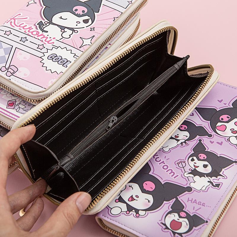 Long wallet female student cartoon fresh new large capacity mobile phone wallet zipper card bag clutch bag storage bag