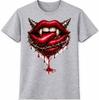 Gothic Vampire Lips T Shirt Fangs Horror Graphic Tee
