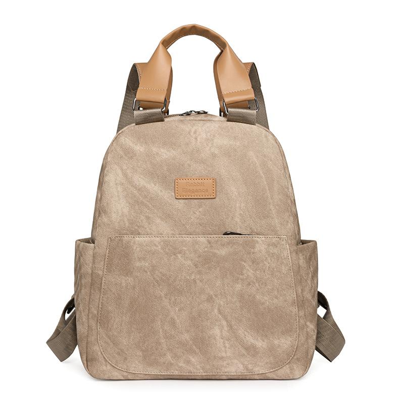 Schoolbag Backpack 1011 Autumn New Fashion Women's Soft Leather Backpack Leisure Commuter Simple Travel School Bag