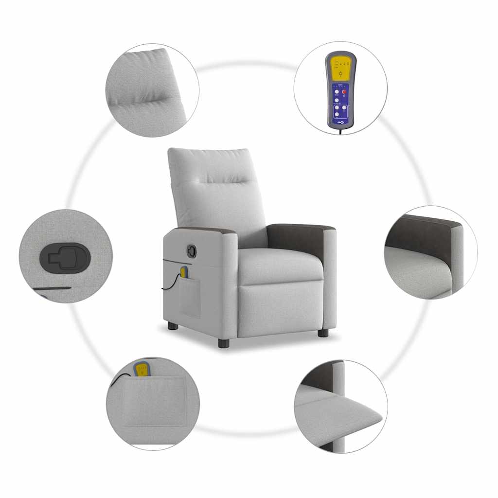 Massage Chair Cloud Grey Fabric
