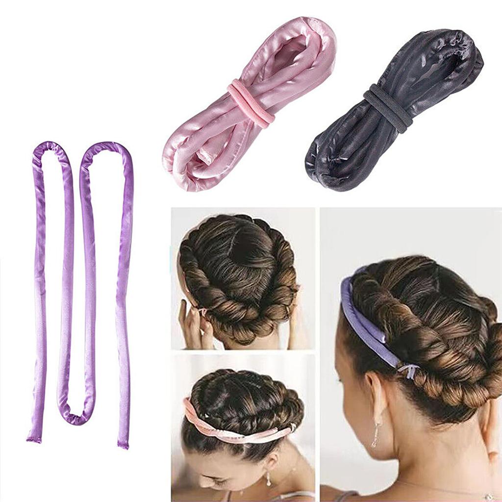 Heatless Wave Rod Headband No Heat Silk Curls Ribbon Soft Hair Rollers for Straight Hair and Curly Hair Type