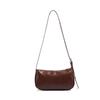 Fashi Pu Leather Women's Shoulder Bag Small Double Pocket Design Ladies Underarm Bags Y2k Vintage Female Handbags Clutch Purse