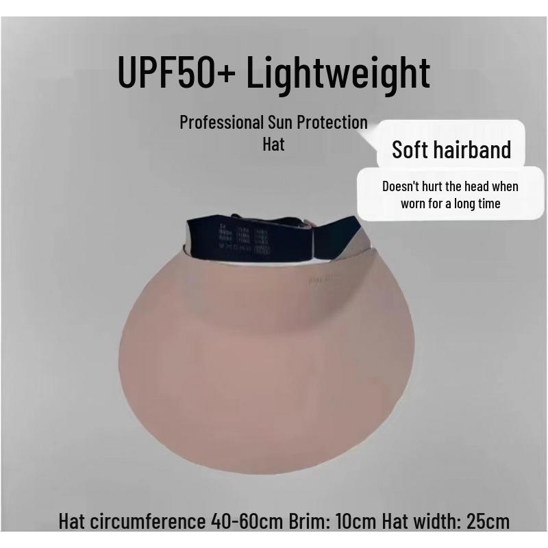 Women's Seamless Foldable Anti-UV Topless Sun Hat for Summer Sports
