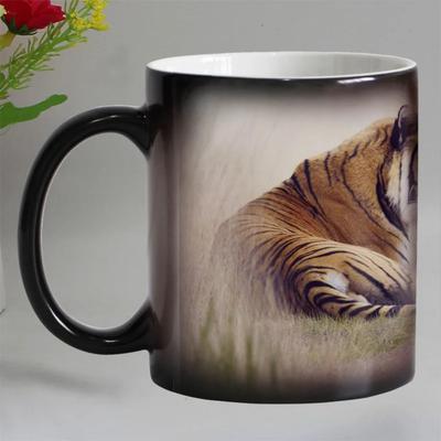 Tiger Ceramic Color Changing Coffee Mugs, Magic Tea Cup, Super Gift, Novelty, Animal, Funny, 330ml