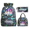 Animation Cartoon Printing Trend Student School Bag Lunch Bag Stationery Pencil Bag Combination Three-Piece Set