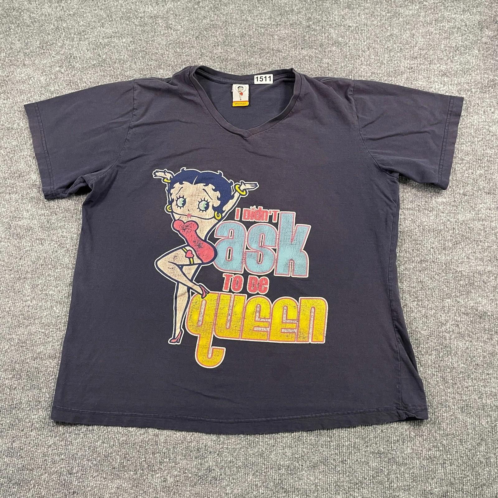 Винтажная женская футболка Queen Betty Boop 2003 года 2XL 24x27 Темно-синяя XL