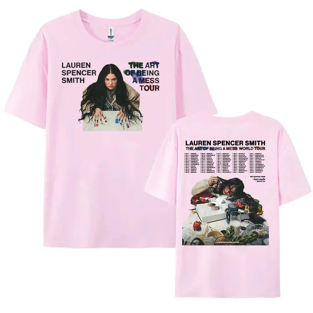 The Art Of Being A Mess Tour 2025 Tshirt Lauren Spencer Smith Graphic Tshirt Cotton Short Sleeve Female T Shirt Summer Soft Tee