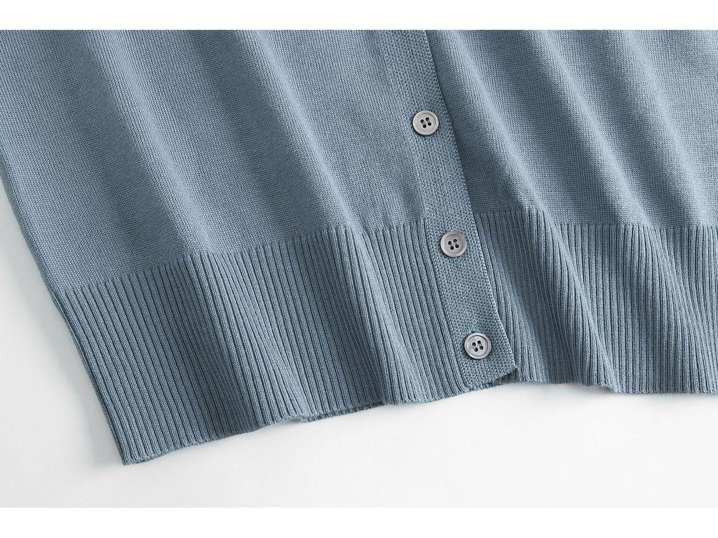 Plus Size V-Neck Cardigan Sweater for Women - Solid Color Knitted Top, Fits Up to 180 Pounds