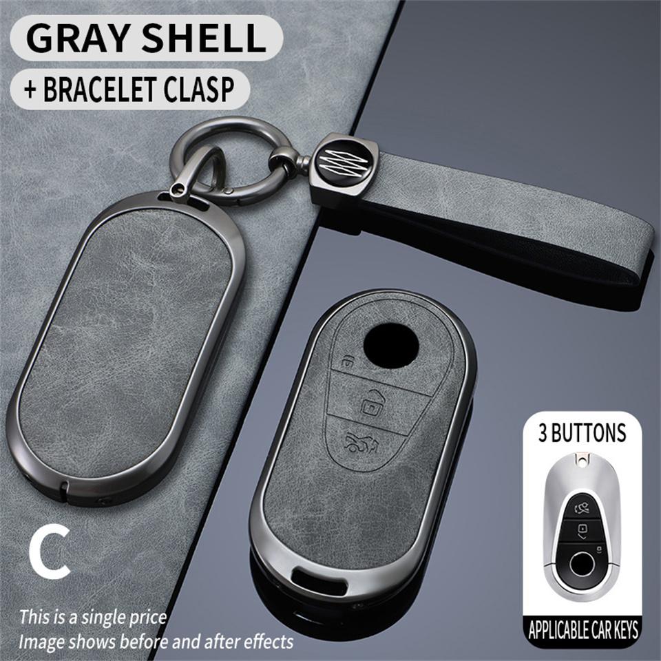 

Чехол для ключей от автомобиля, держатель для Mercedes Benz S Class W223 2020 2021, аксессуары для салона автомобиля, автомобильный Стайлинг, держатель, брелок в виде ракушки серый