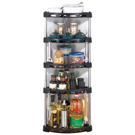 1 set Köksförvaringshylla i rostfritt stål Kökshörn Förvaringsorganisator Löstagbar hylla Hemförsörjning