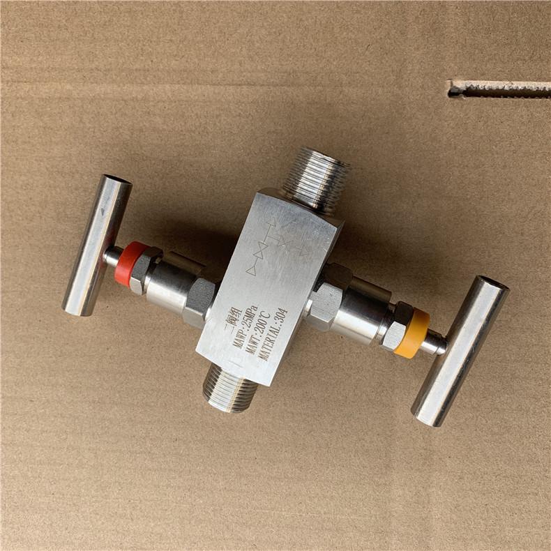 Stainless Steel EF-3 Dual-Valve Manifold for Pressure Transmitter, 304/316L