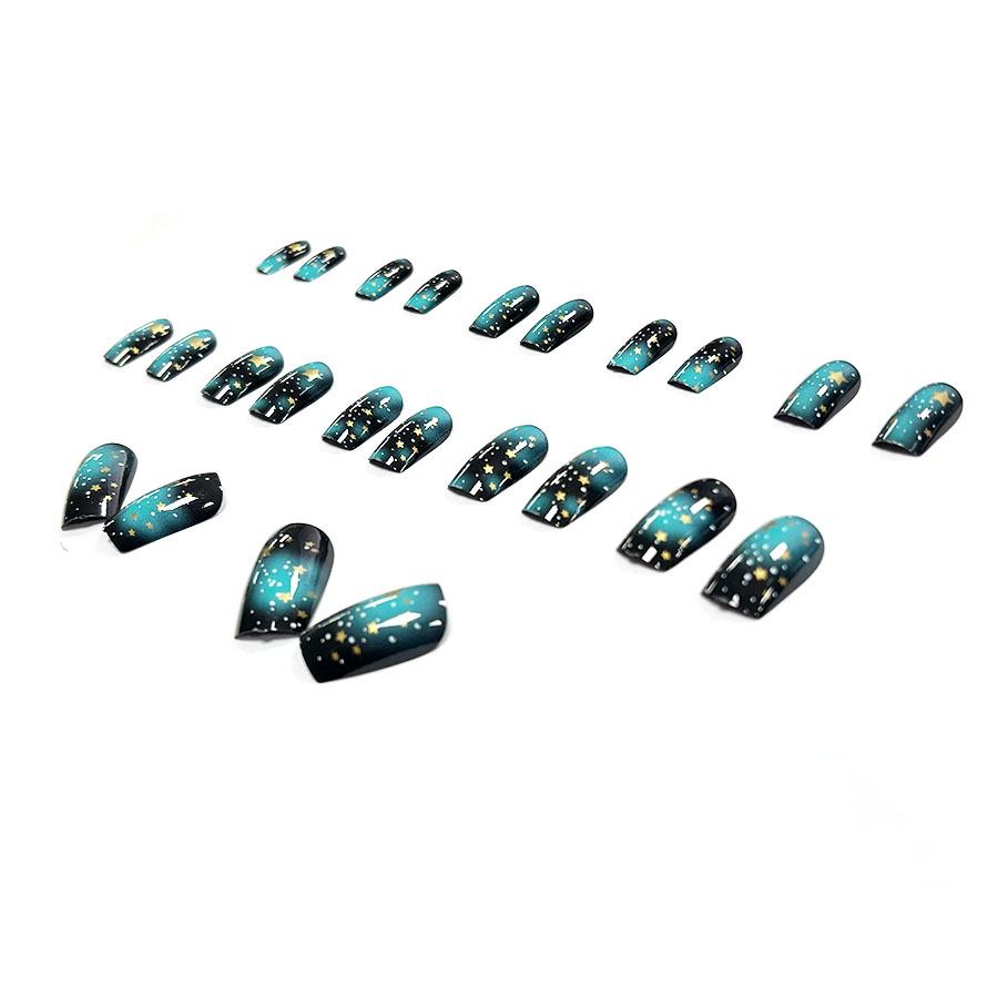 Manicure Starry Sky Meteor Nail Stickers - 24 Piece Set