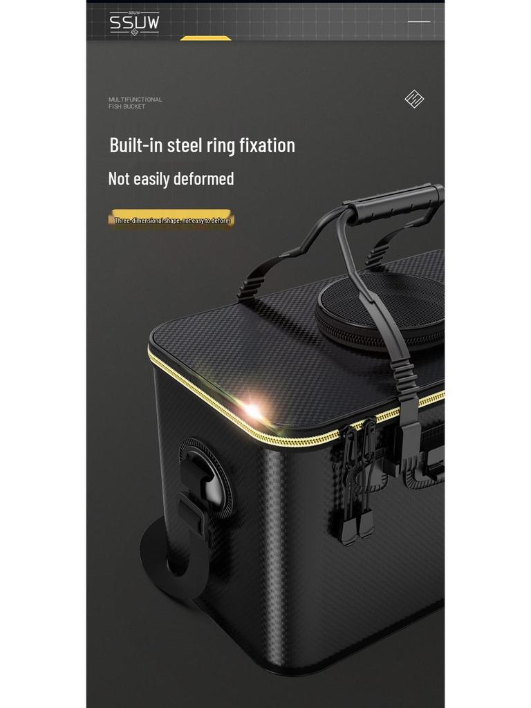 EVA Verdickter Faltbarer Fischereieimer E18 - Tragbarer Lebendfischbehälter & Mehrzweck-Angelgerät