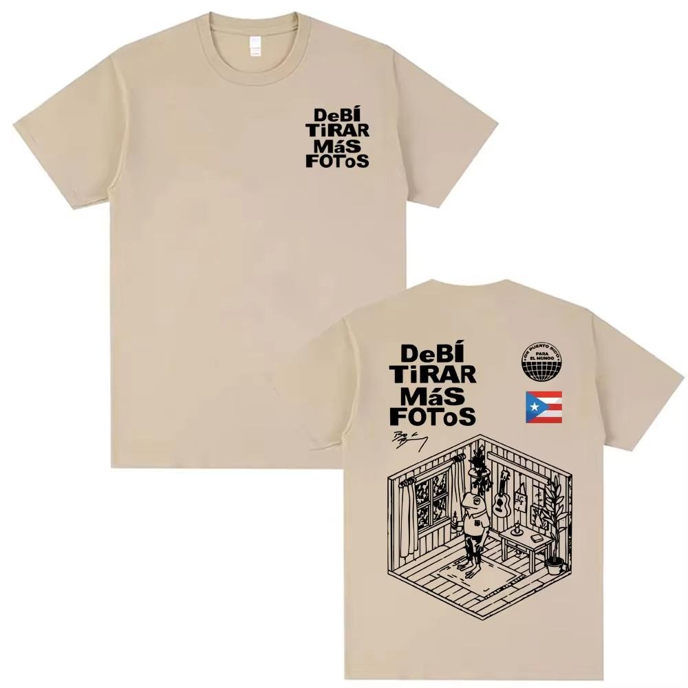 Bad Bunny Debi Tirar Mas Fotos DTMF Album Tshirt for Men Women Harajuku Street Cotton High Quality Y2K Spring Summer Tshirt