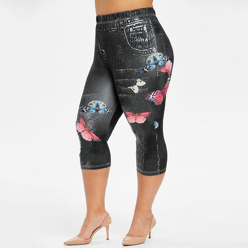 Buy Women Summer Denim Leggings Elastic 