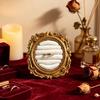 Ornate Ring Holder Display with a Round Padded Layout for Jewelry Counters, Livestreams, and Product Photography