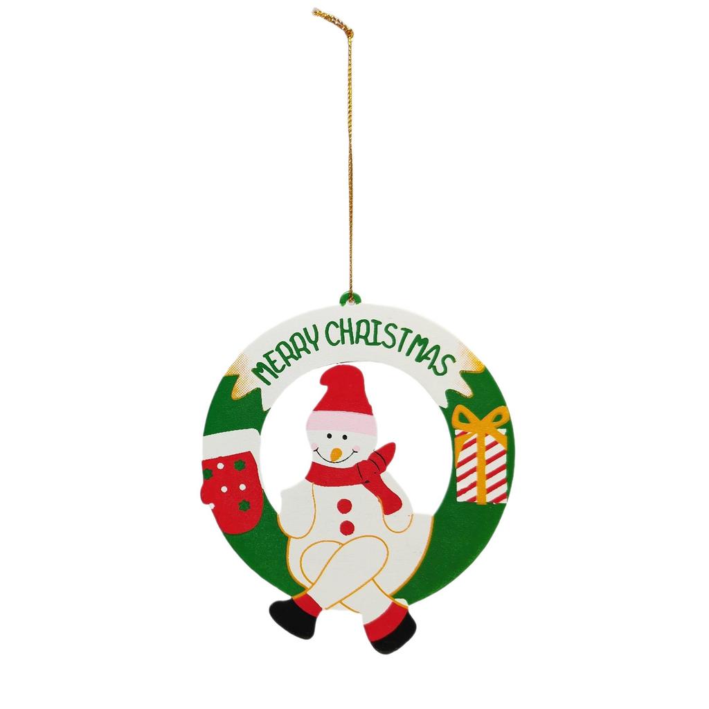 Wooden Hollow Santa Ornaments for Christmas Tree Decorations