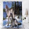 Nordic Wolf Pattern Shower Curtains Animals Tiger Bath Curtain High Quality Waterproof Polyester For Bathroom With 12Pcs Hooks
