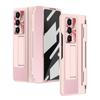 For Samsung Zfold 5 Phone Case FOLD4 Folding Screen Flat Hinge All-Inclusive Anti-Fall Protective Case Electroplate Finish PC PU