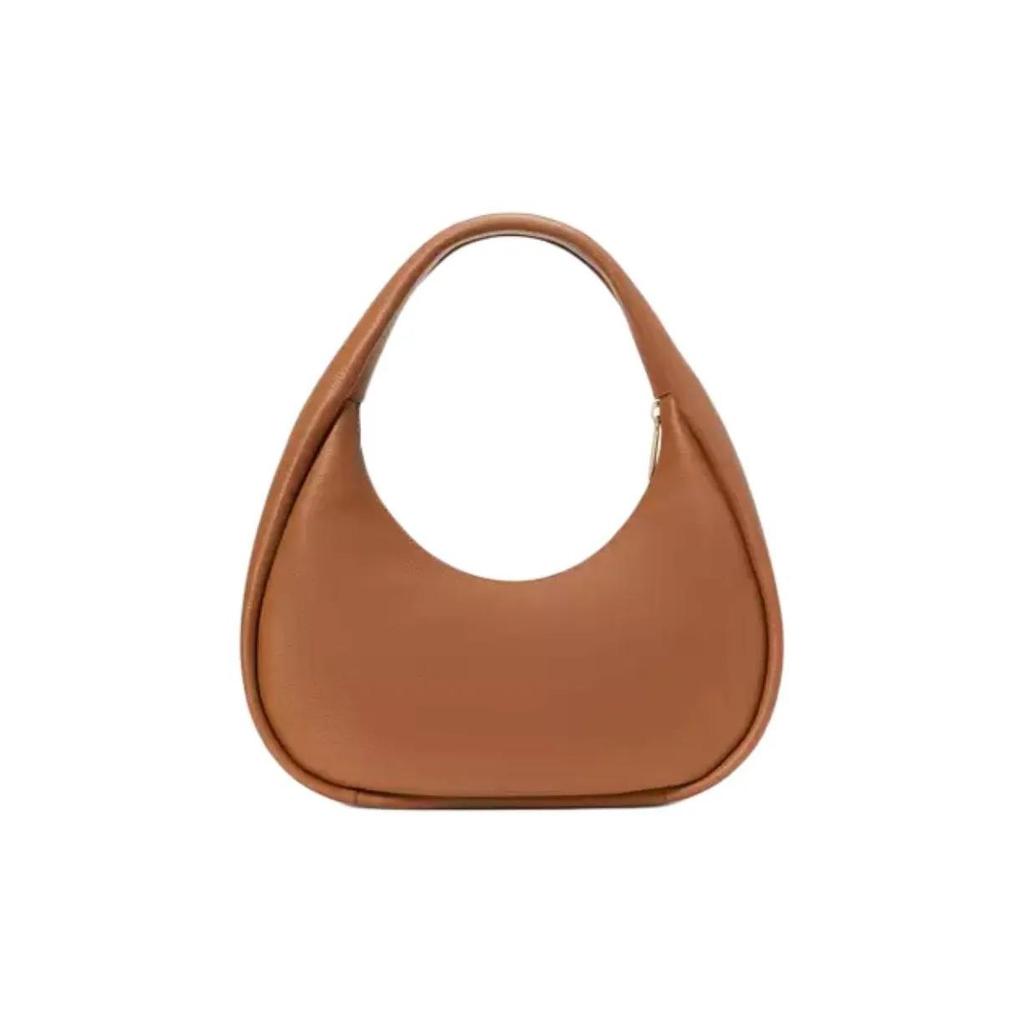 Kate Sebe Kayla Brand Logo Zipper Closure Grapefruit-Patterned Leather Underarm Bag Handheld Shoulder Bag Large Size Women's Gingerbread Color
