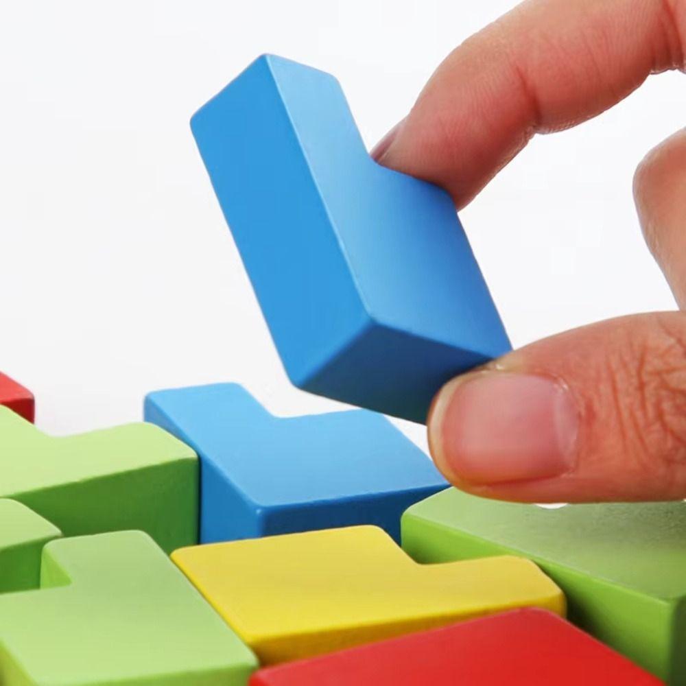 3D Wooden Building Block Box IQ 3D Wooden Puzzles IQ Puzzle Mind Brain Teaser  Kids Gifts