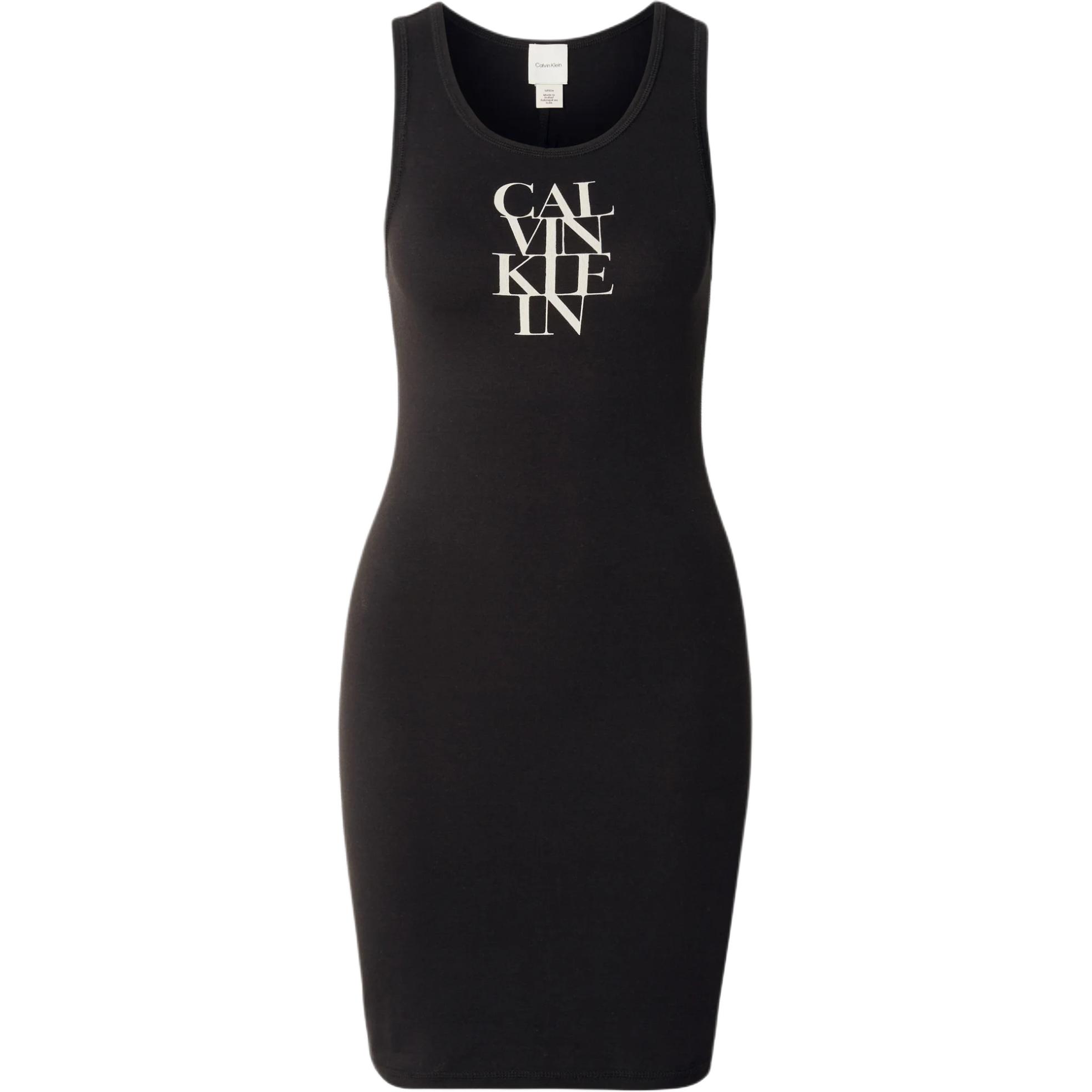 Calvin Klein Logo Slim Fit Round Neck Short Sleeveless Dress Women dresses LV044C203G-UB1 L