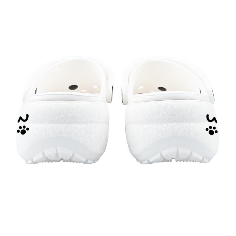 Crocs Classic Clog 3D Pendant Cat Element EVA Lively and Cute Gift Box Version Clogs for Women White