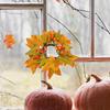 Jesienne pierścienie na świece Wianki 9,8 cala Mały wianek Uchwyt na świecę filarową Wianek Wianek w stylu wiejskim Do dekoracji drzwi ściany okna Blat stołu