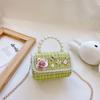 Mini Small Square Bag Flower Decoration Shoulder Bag Fashion Kid's Handbag  Girls