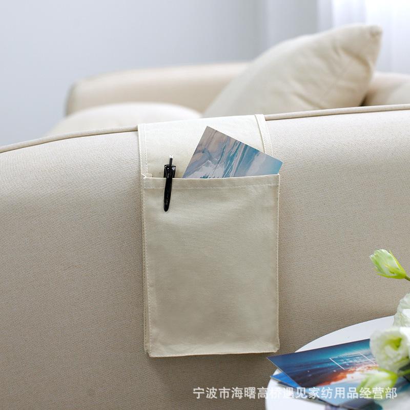Multipurpose Cotton Linen Hanging Bedside Storage Bag Sofa TV Remote Control Desk Organizer Pockets Bed Holder Pockets