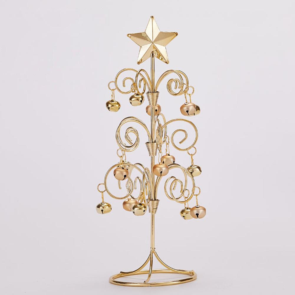 Bell Tabletop Christmas Tree Table Centerpiece Wrought Iron Vintage Style Christmas Mini Christmas Tree for Shelf Mini Christmas Tree