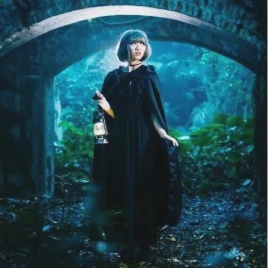 Sanshiro Market Dracula Ghost Costume with Hood and Adult Size XL Cloak, Black,