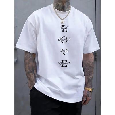 New Summer Daily Casual Men's T-shirt Urban Street Men's Fashion Short-sleeved Top LOVE Letter Printed Men's T-shirt