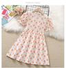 Girls Summer Floral Princess Dress Short Sleeve Lightweight Cute Children Party Dress Casual Beach Sundress For Kids
