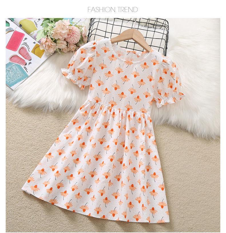 Girls Summer Floral Princess Dress Short Sleeve Lightweight Cute Children Party Dress Casual Beach Sundress For Kids