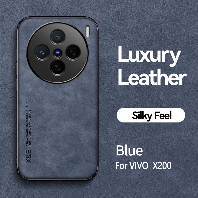

Для VIVO X200 X200 Pro X200 Pro Mini Встроенный Магнитный Износостойкий Противоударный Объектив Всесторонний Чехол для Телефона из Овечьей Кожи For X200 Pro