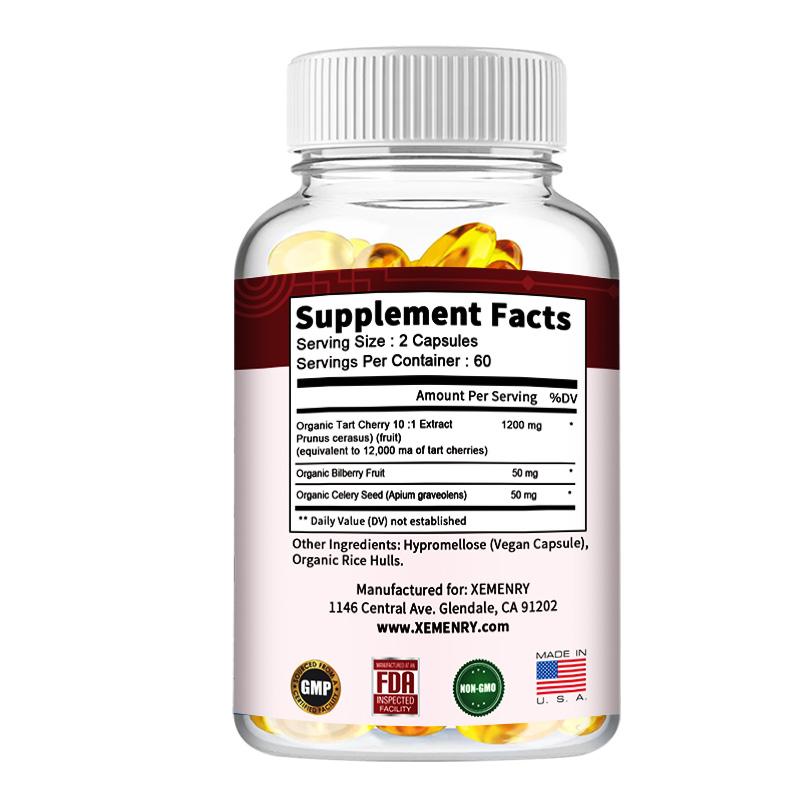 Tart cherry, blueberry, and celery 12000 mg - Powerful uric acid cleanser, supports joint health