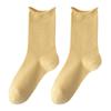 Female Spring and Autumn Pure Cotton Sweat Absorbing Boneless Loose Mouth In The Tube Pile Socks