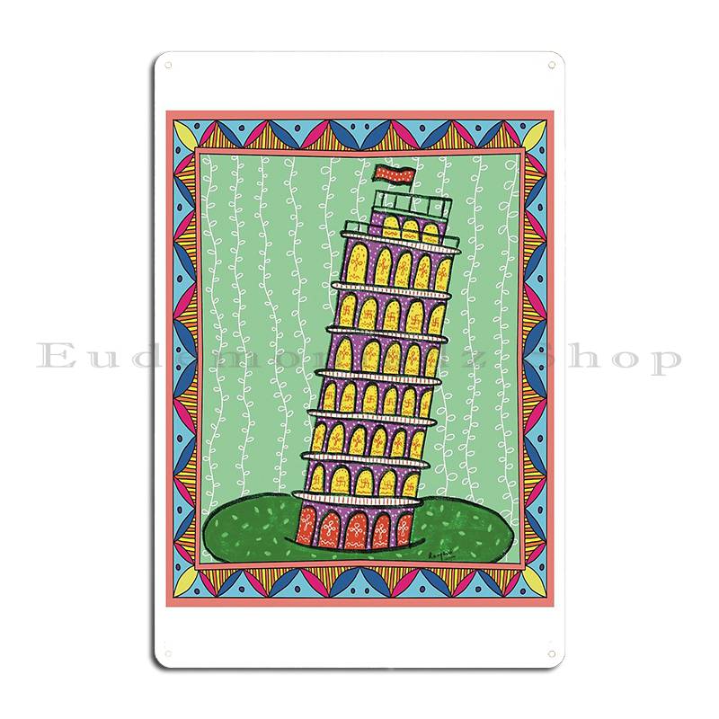 

Сувенир Пизанская башня Пиза Италия Время пасты Металлическая табличка Живопись Пещерный клуб На заказ Жестяная вывеска Постер 20x30cm（7.8x11.8inch）