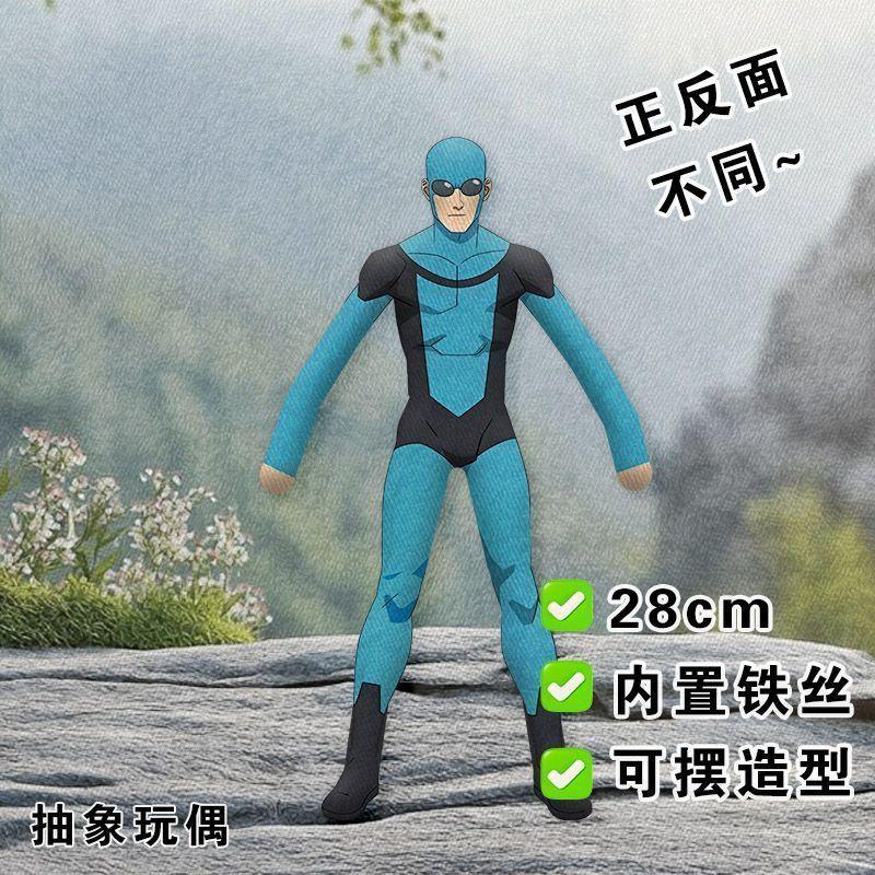 28cm Anime Invincible Omni-Man Super-héros DC Cosplay Poupée en Peluche Figure de Souris Abstraite Squelette en Fil Métallique Corps Entier Articulable Cadeau