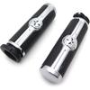XKMT-Chromed Handlebar Skull Grips to Compatible with 96-07 Touring Models and96-later VRSC XL XR Dyna Softail(Except FLSTSE2/3 FLSTNSE and FXSBSE)