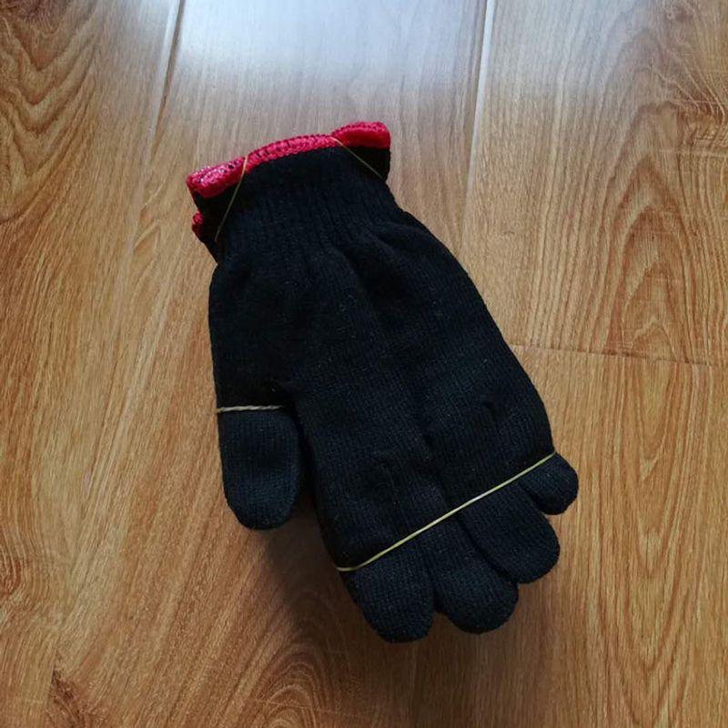 

Men s and Women s Workers Pure Cotton Black Labor Protection Wear-Resistant Non Slip Encrypted Work Breathable Kabob Cotton Gloves Black pure cotton 6 pairs One size
