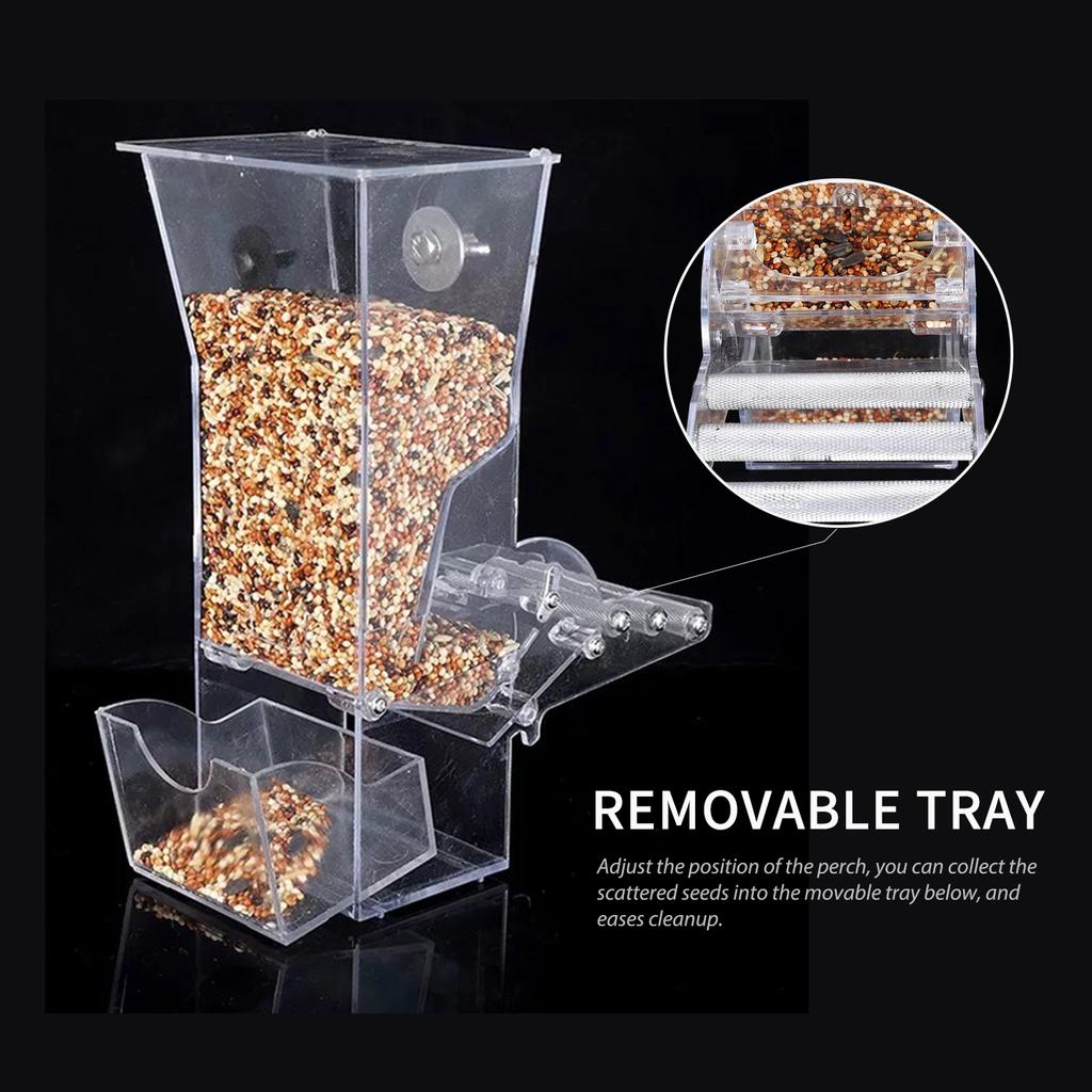 Hanging Bird Feeder for Cage Bird Feeder House Bird Feed Box Hanging Parrot Food Feeder Container Outdoor Feeding